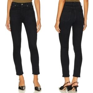 Agolde Jeans Womens 25 Black Denim Pants Nico High Rise Slim Button Fly